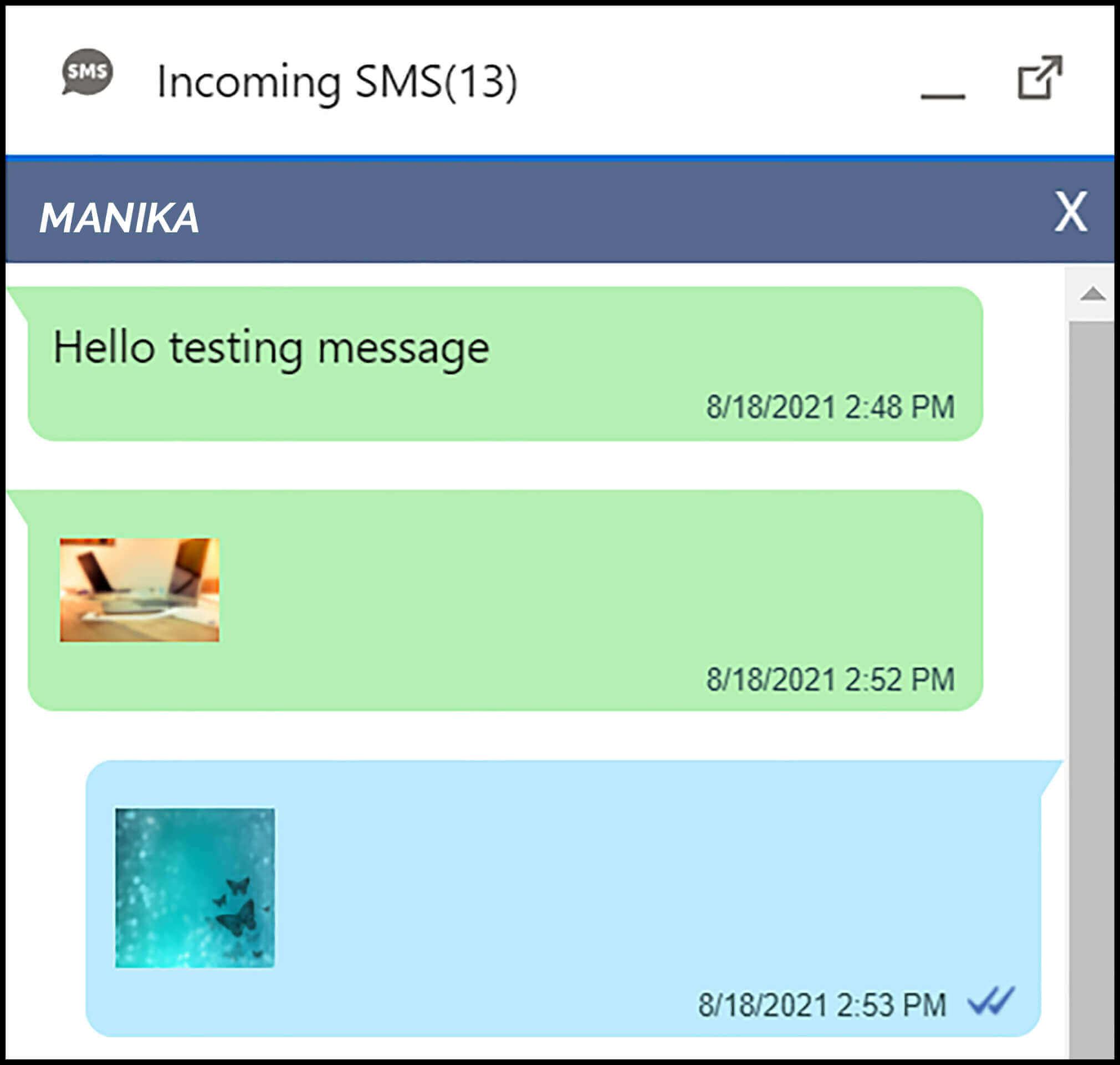 360 Sms App with SMS and MMS in Utility Bar