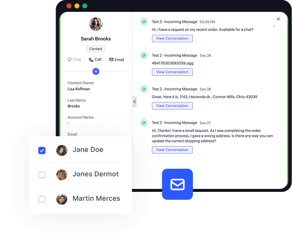 Zoho CRM Texting Dashboard