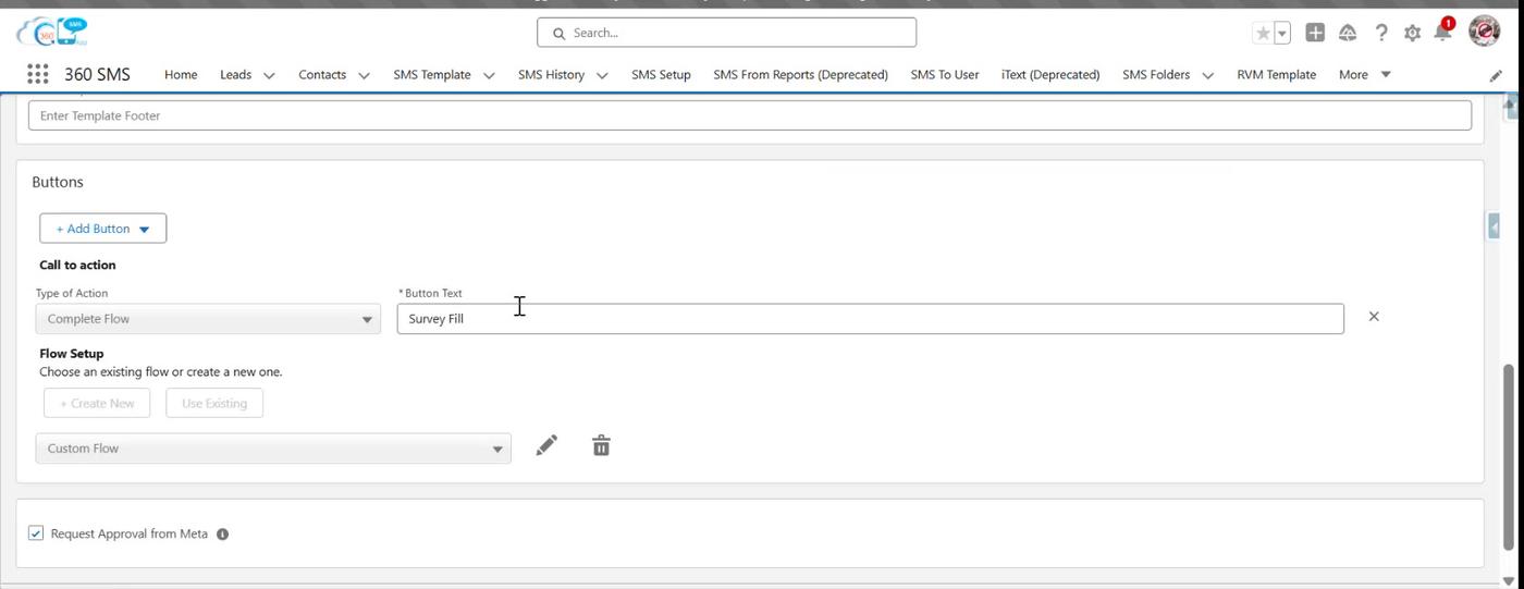 Back on the main form - Flow Setup now shows a Flow-picker dropdown once a custom flow exists
